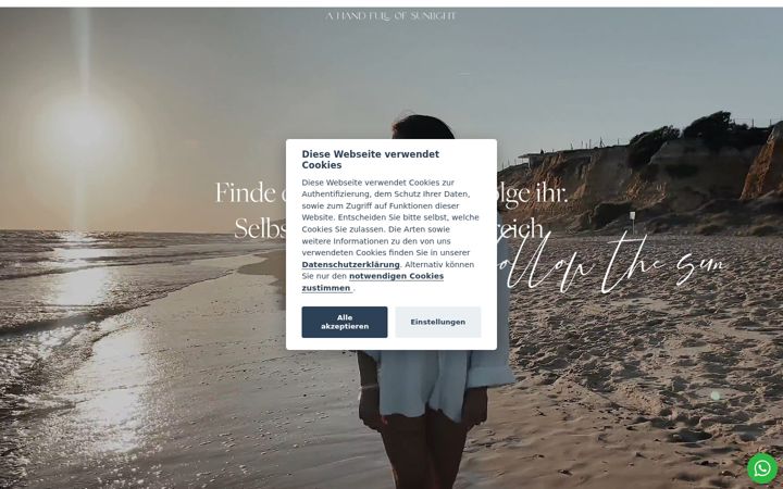 Screenshot of ahandfullofsunlight.com