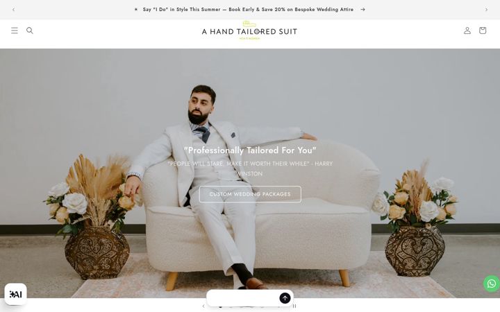 Screenshot ta' ahandtailoredsuit.com
