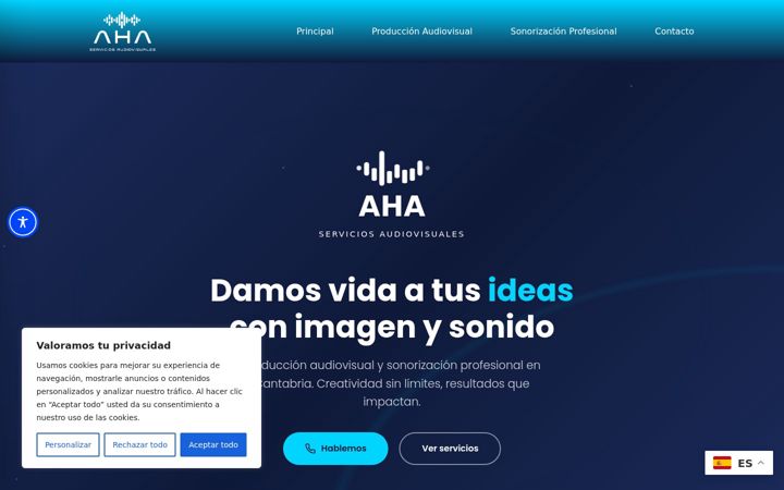 Screenshot of ahaserviciosaudiovisuales.es