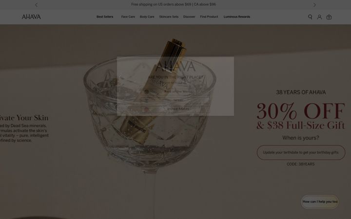 Snímek obrazovky ahava.com