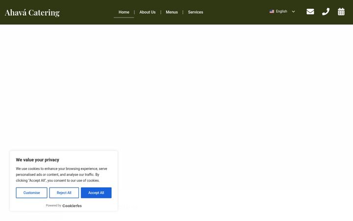 Screenshot of ahavacateringco.com