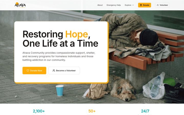 Screenshot of ahavacommunity.org