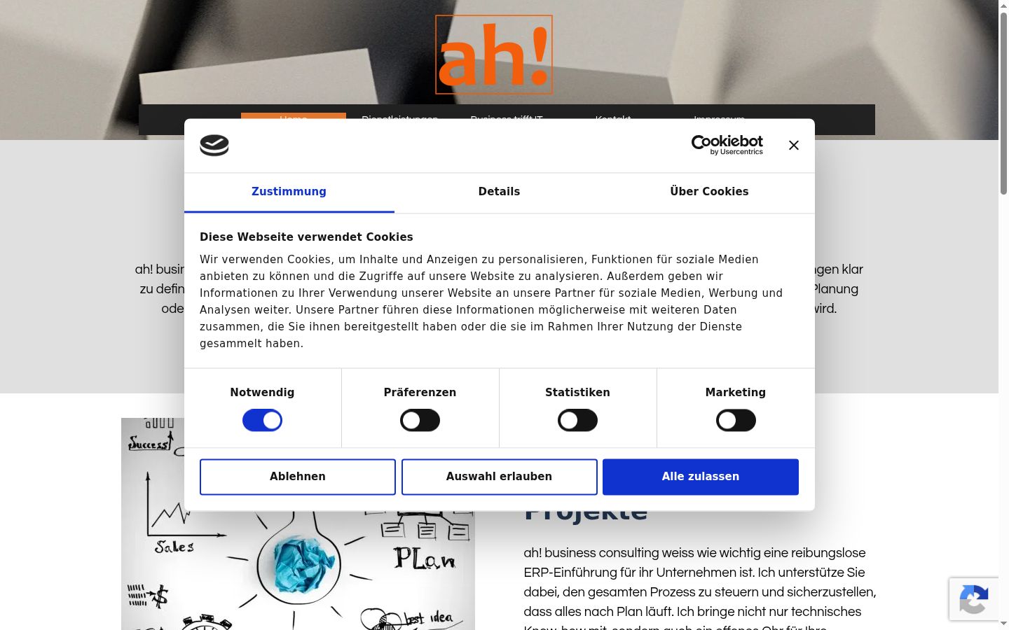 Screenshot tal-banner tal-kunsens muri qabel kwalunkwe interazzjoni
