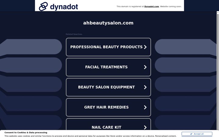 Screenshot of ahbeautysalon.com