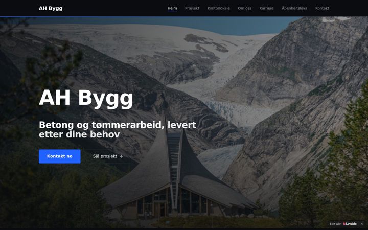 Screenshot van ahbygg.net