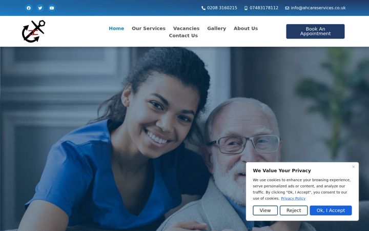 Screenshot of ahcareservices.co.uk