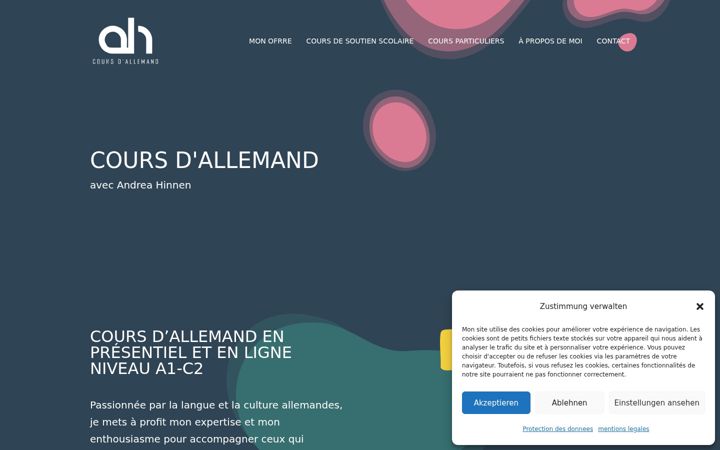 Capture d'écran de ahcoursdallemand.fr