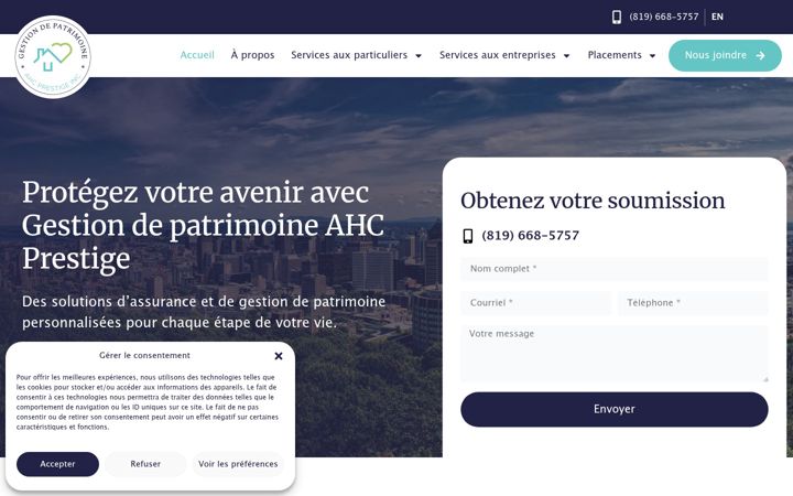 Screenshot of ahcprestige.ca