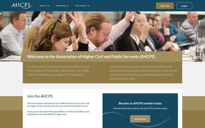 Capture d'écran de ahcps.ie