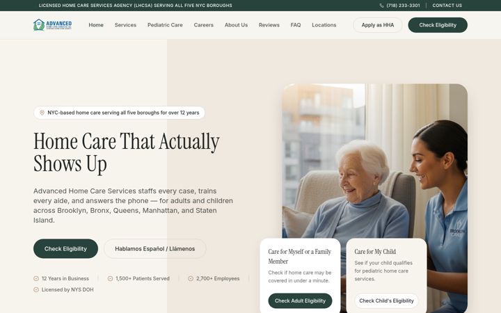 Screenshot of ahcsny.com