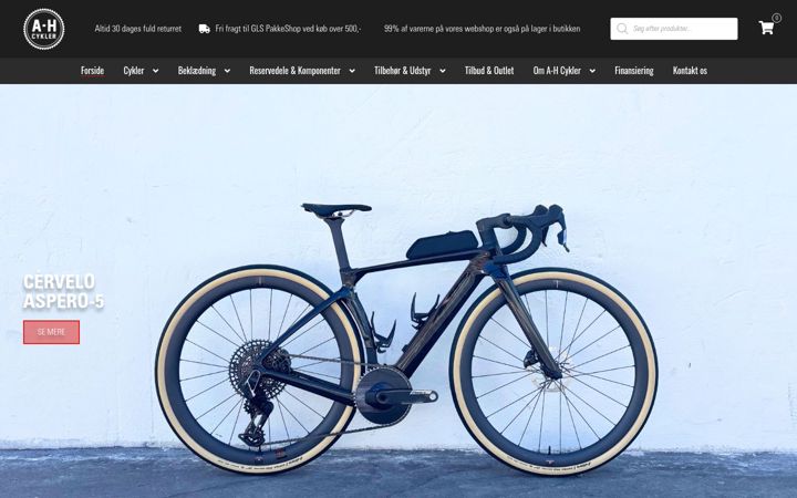 Screenshot of ahcykler.dk