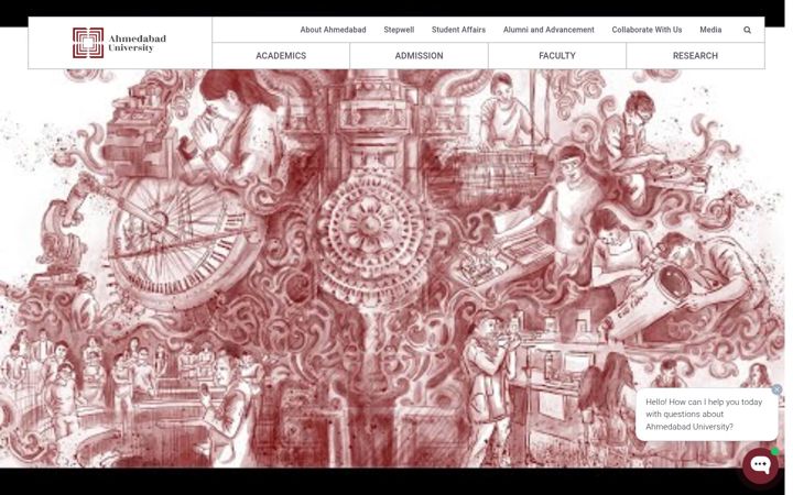 Screenshot of ahduni.edu.in