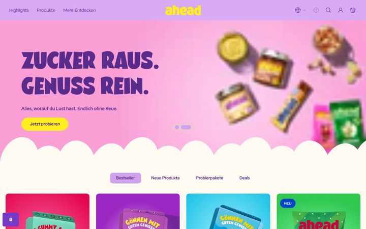 Screenshot of ahead-foods.com