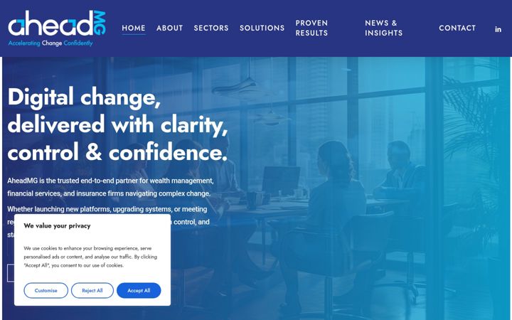 Screenshot of aheadmg.com