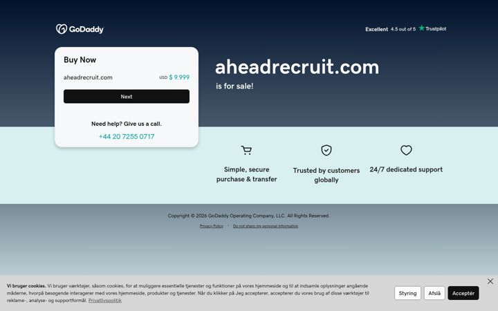 Екранна снимка на aheadrecruit.com