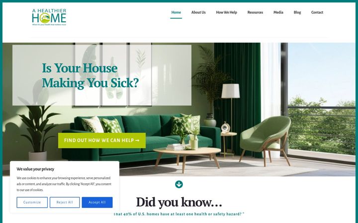 Екранна снимка на ahealthierhomenc.com