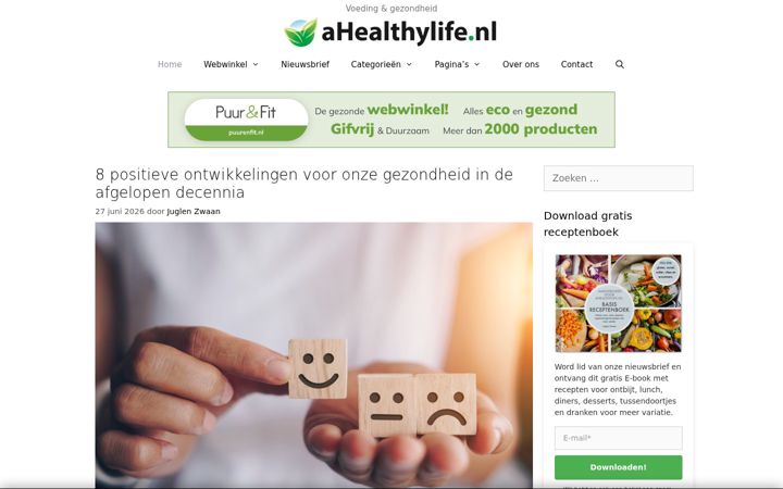 Screenshot of ahealthylife.nl