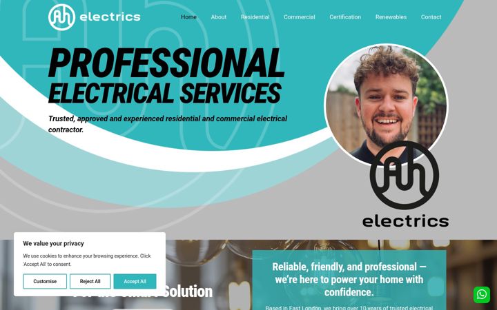 Screenshot of ahelectrics.co.uk