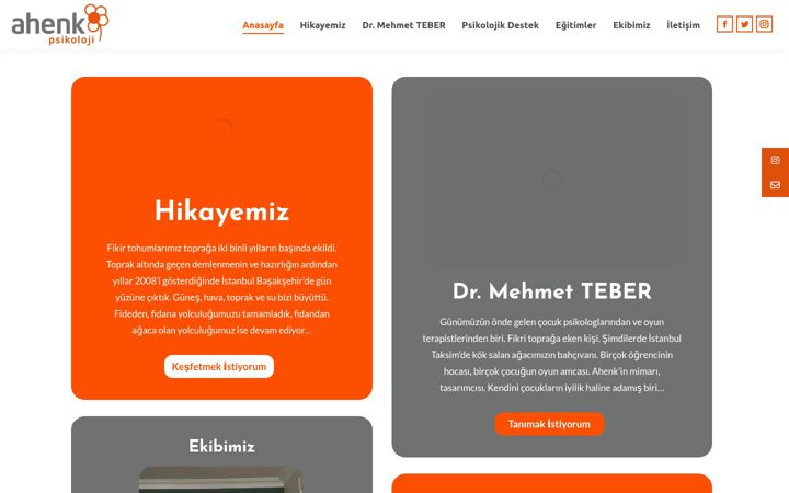 Screenshot stránky ahenkpsikoloji.com