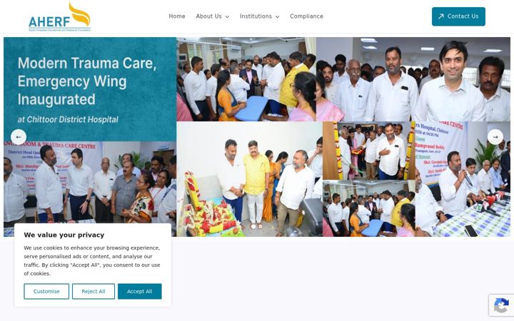 Screenshot of aherf.org.in