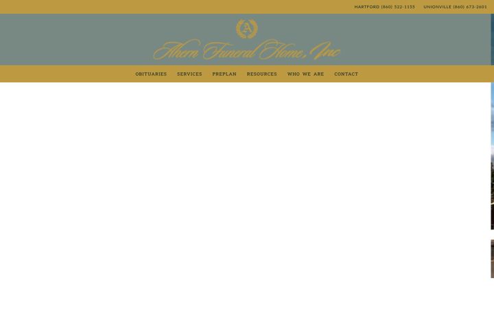 Screenshot of ahernfuneralhome.com