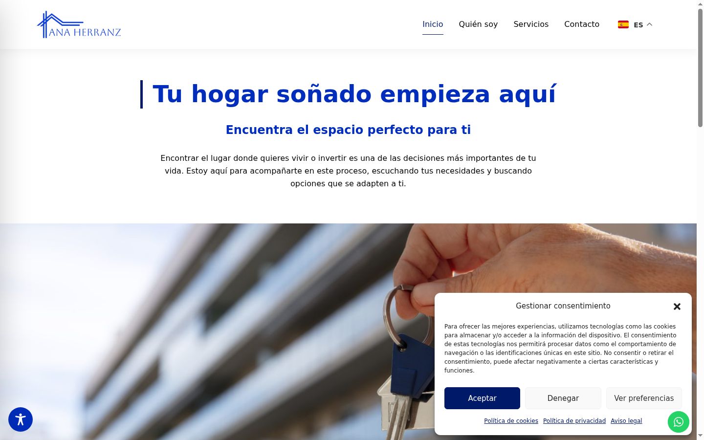 Screenshot of the consent banner shown before any interaction