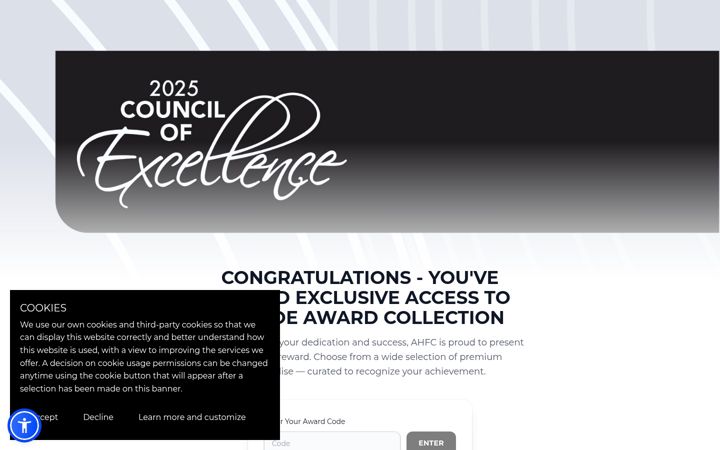 Screenshot of ahfcawards.com