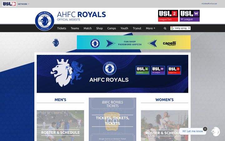 Screenshot of ahfcroyals.com