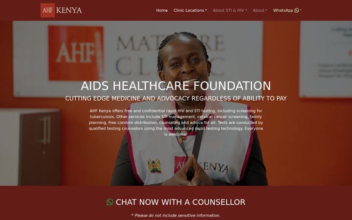 Screenshot stránky ahfkenya.com