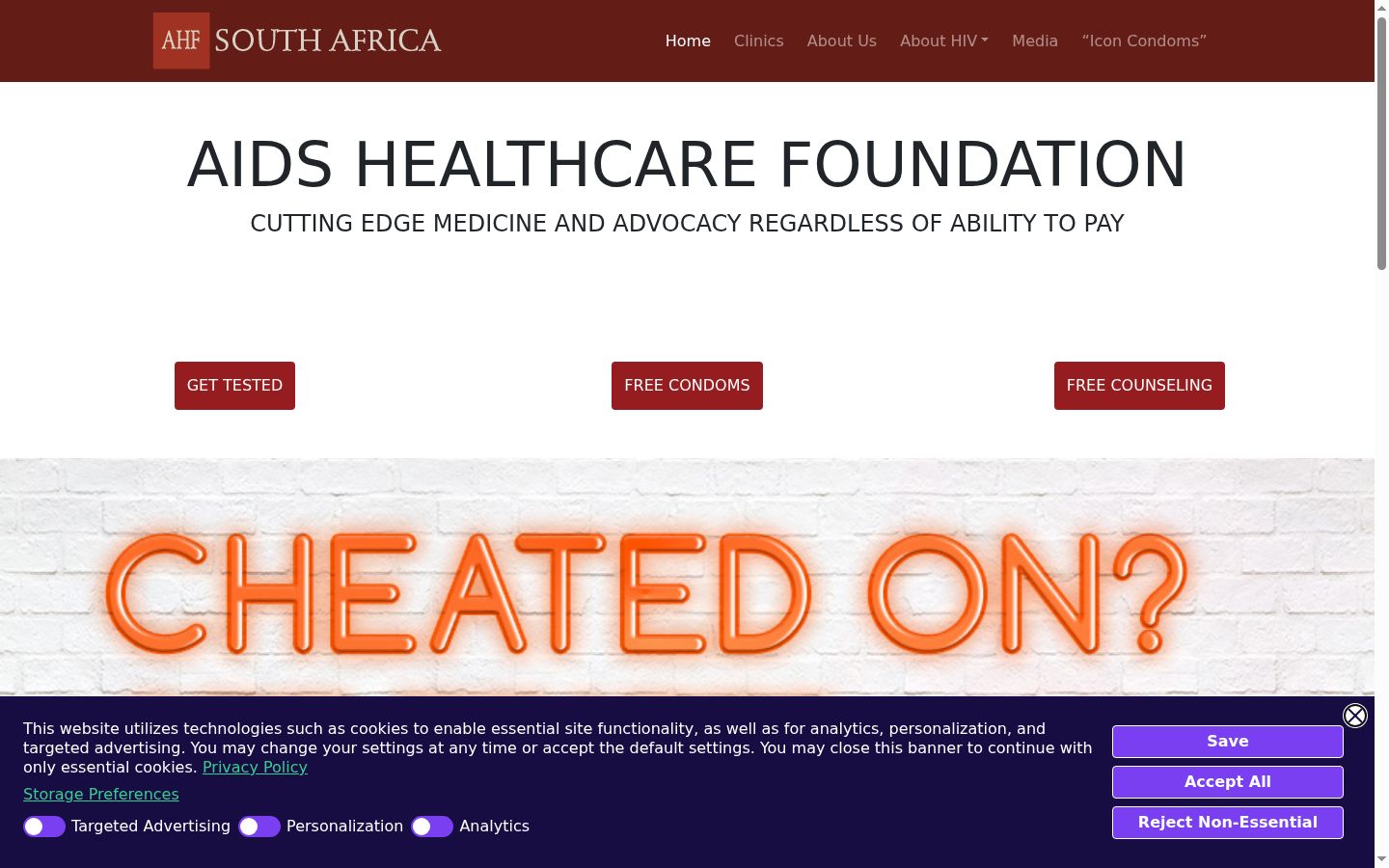 Screenshot of the consent banner shown before any interaction