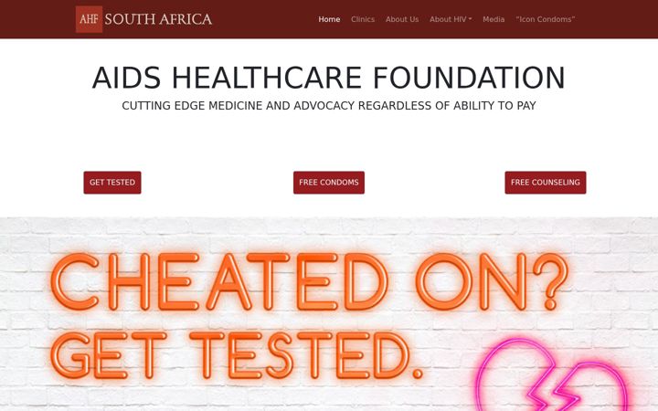 Screenshot of ahfsouthafrica.org