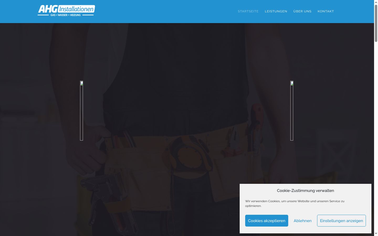 Screenshot van de toestemmingsbanner zoals getoond vóór enige interactie