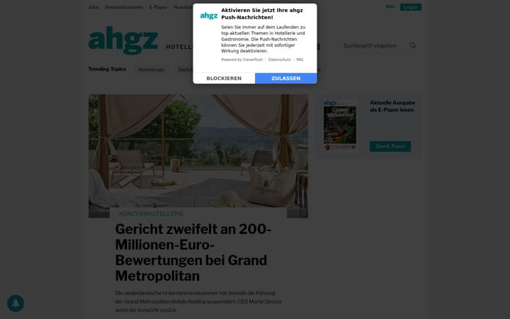 Screenshot of ahgz.de