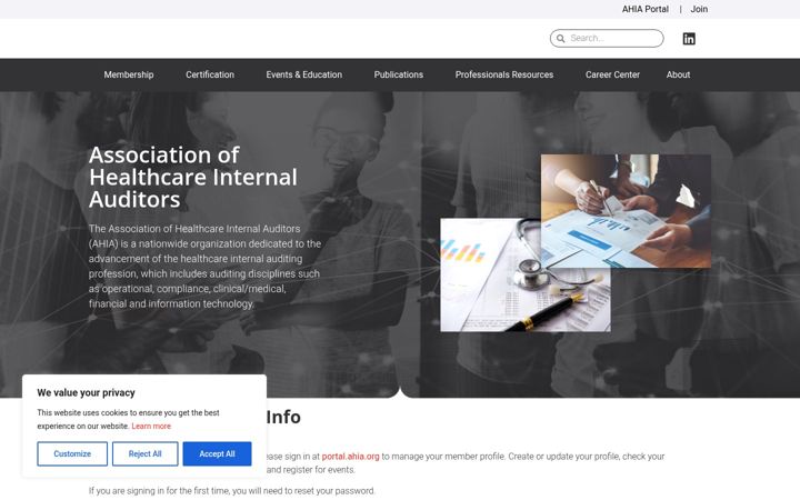 Screenshot of ahia.org