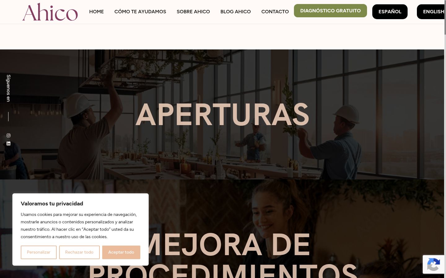 Captura de ecrã do banner de consentimento apresentado antes de qualquer interação