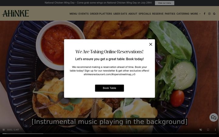 Screenshot of ahinkeskitchen.com