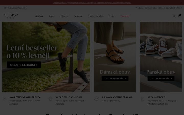 Skärmbild av ahinsashoes.cz