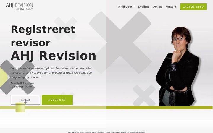 Screenshot of ahjrevision.dk