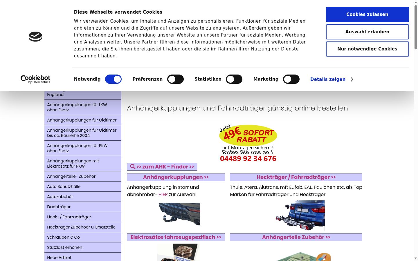 Screenshot of the consent banner shown before any interaction