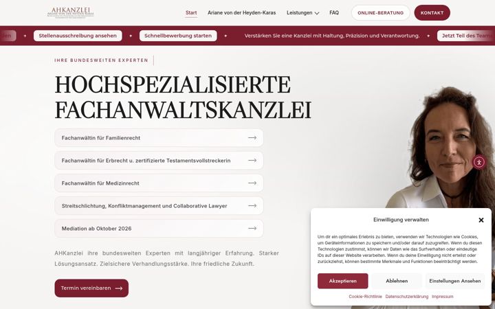 Screenshot of ahkanzlei.de