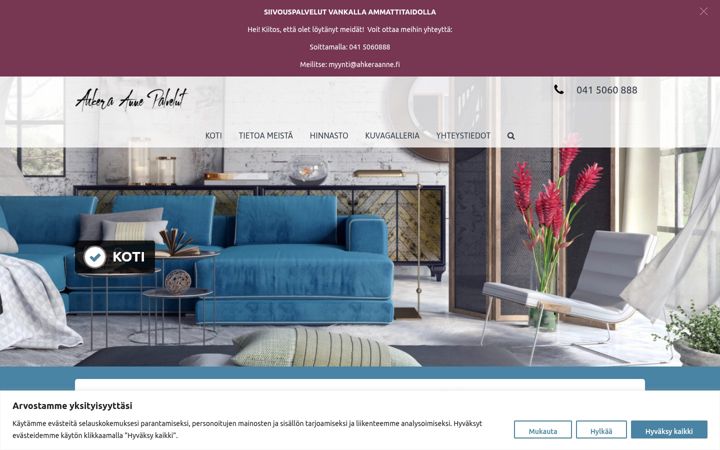Screenshot of ahkeraanne.fi
