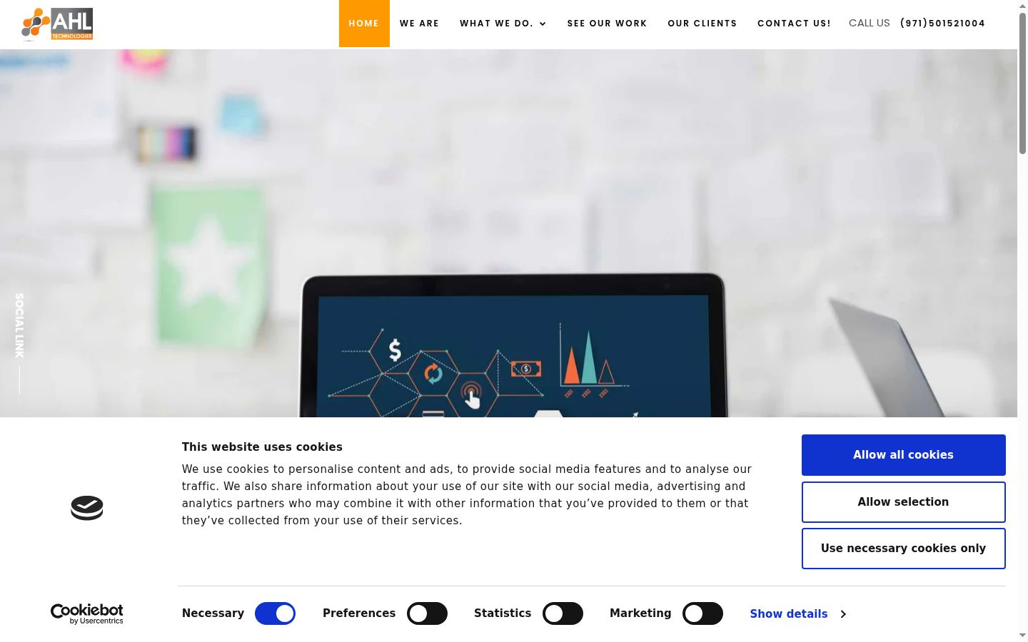 Screenshot del banner di consenso mostrato prima di qualsiasi interazione