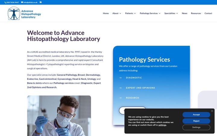 Screenshot of ahlab.co.uk