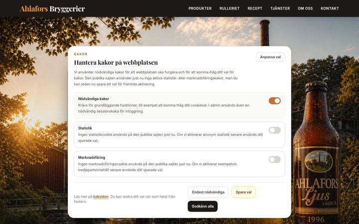 Screenshot of ahlaforsbryggerier.se