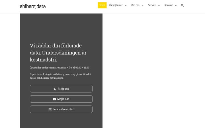 Screenshot of ahlbergdata.se