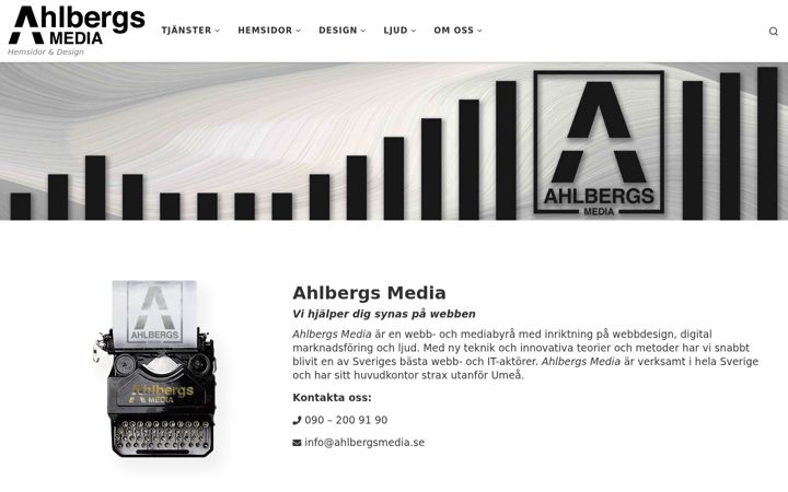 Screenshot of ahlbergsmedia.se