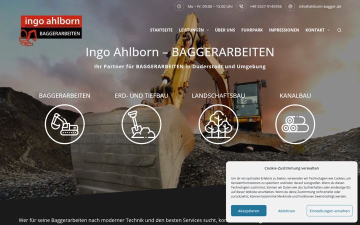 Screenshot ta' ahlborn-bagger.de