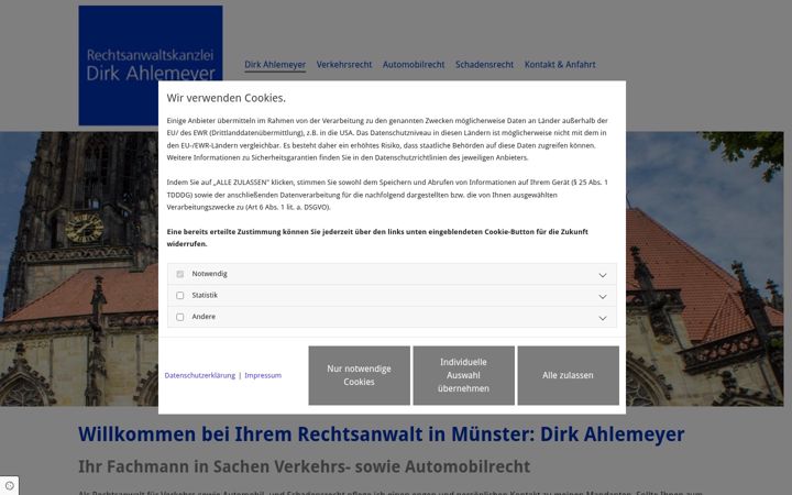 Screenshot of ahlemeyer-verkehrsrecht-muenster.de