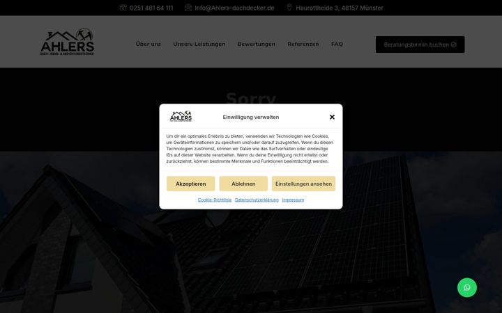 Screenshot of ahlers-dachdecker.de