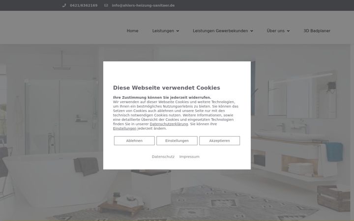 Screenshot of ahlers-heizung-sanitaer.com